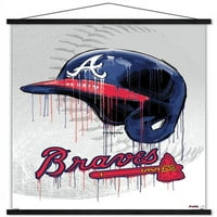 Atlanta Braves - plakat kaciga za kacigu s magnetskim okvirom, 22.375 34