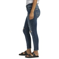Silver Jeans Co. Ženske Suki Srednji uspon Skinny Crop Traperice, veličine struka 24-34
