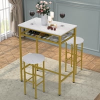 Barski stol, stol za blagovanje u pubu visine radne površine, barski stol za doručak i stolice s policama za odlaganje
