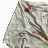 Jednostavno Daisy Feather Stripe Fleece bacajte pokrivač, ligonberry crvena, standardno bacanje