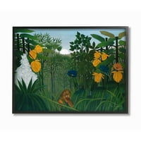 Kolekcija Studell Home Decor kolekcija Jungle Sunrise Lion sukob Ilustracija uokvirena Giclee teksturizirana umjetnost