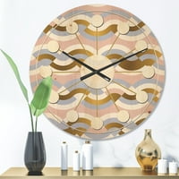 Dizajnerski moderni drveni zidni sat sredinom stoljeća Retro geometrijski val pletenica