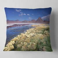 Designart Colorada Laguna i Pabellon vulkan - preveliki jastuk za bacanje plaže - 16x16