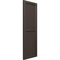 Ekena Millwork 3 4 W 100 H TRUE FIT PVC, Dvije ploče uokvirene ploči-n-batten kapke, Raisin Brown