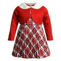 Svečana Božićna Karirana haljina za djevojčice, veličine 7-16