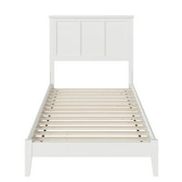 Okvir kreveta na drvenoj platformi u A-listi s uzglavljem, bijeli