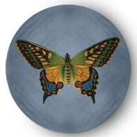 5 'Okruglo jednostavno tratinčice šarene leptir lastavice novitet chenille prostirka, prašnjava dimna plava
