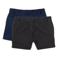 Kratke hlače s ravnim prednjim dijelom za dječake, 2 pakiranja, veličine 4 i haskija