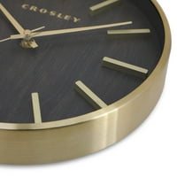 Crosley Analog 10 Zlatni metalni kvarc točni zidni sat s povišenim satima