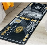 Dobro tkani novčani dolar sprijeda moderna novost crno zlato 3 ' 7 '3 trčanje tepih