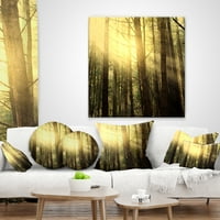Jedinstvena gusta zelena sunčana šuma - Jastuk za bacanje tiskanih krajolika - 18x18