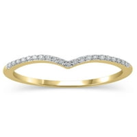 Carat T.W. Brilliance fini nakit Diamond Contour Wedding Band u 10kt žutom zlatu, veličina 9