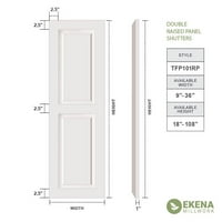 Ekena Millwork 12 W 59 H TRUE FIT PVC Dvije uzdignute rolete s pločama, prate