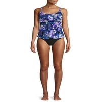 Gloria Vanderbilt Hibiscus Haven Womens Triple Tier Tankini kupaći kostim