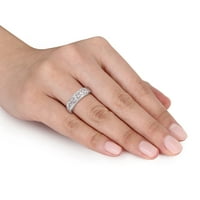 Vintage jubilarni prsten od bijelog Safira od srebra