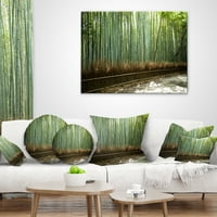 Dizajn prekrasan pogled na bambusovu šumu - jastuk za bacanje šuma - 18x18