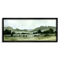 Stupell Industries daleka brda Rolling Hills Seoska travnjaka Scenic Pejzažno slikanje crna uokvirena umjetnička
