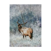 Zaštitni znak likovna umjetnost 'Frosty Morning Elk' platno umjetnost Carol J Rupp