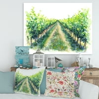 Seoska scena vinogradska staza slika platno umjetnički tisak