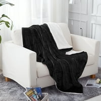 Sherpa vunena deka Mekana topla, reverzibilna Plišana deka od flisa za kauč na razvlačenje
