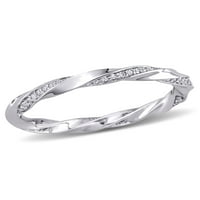 10k dijamantni zaručnički prsten od bijelog zlata od bijelog zlata uvijen za godišnjicu
