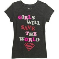 Supergirl Girls ' Djevojke će spasiti svijet grafičke majice kratkih rukava